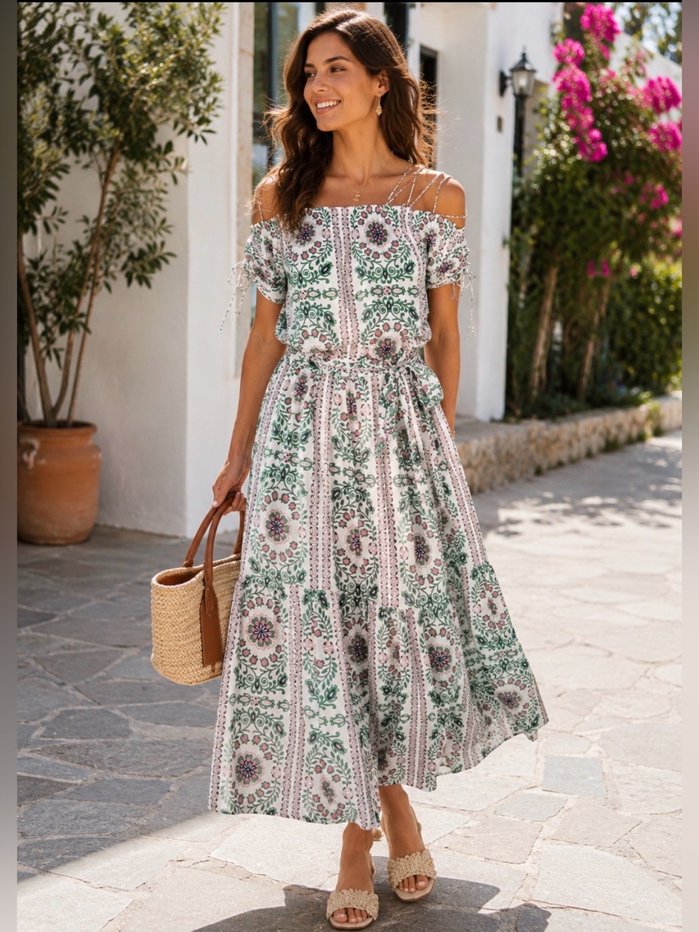 Tory Burch Silk Runway Garden Party Asilomar Long Floral Maxi Dress NWT Size 8